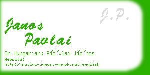 janos pavlai business card